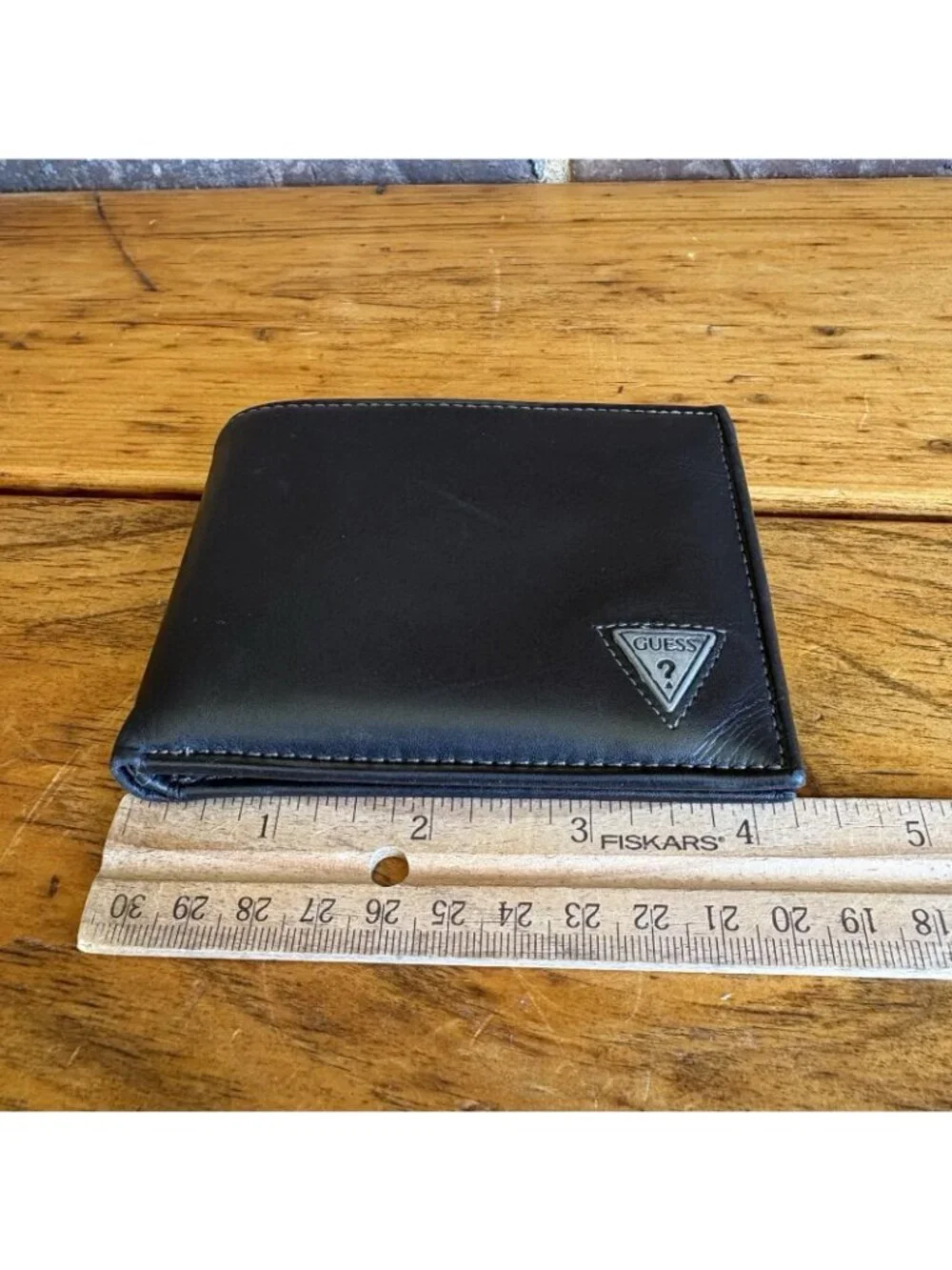 GUESS Genuine Leather Black Wallet Men's Bi-Fold